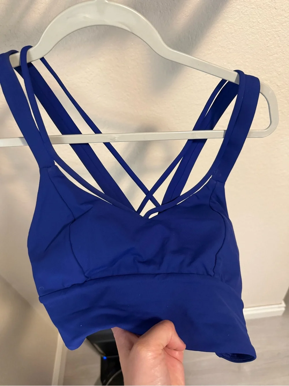 Lululemon Energy Bra Longline Psychic Blue Size 6 Strappy Sports Bra